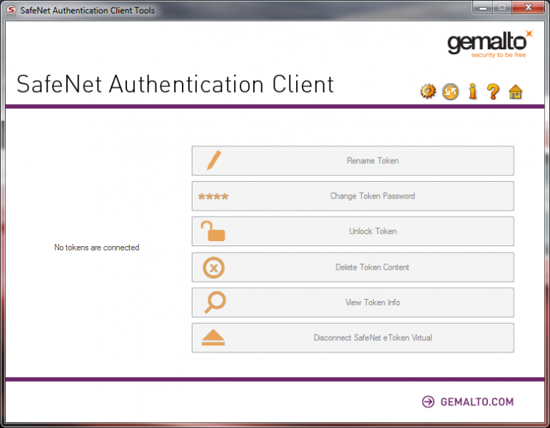 gemalto safenet authentication client